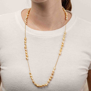 Champagne Keshi Gold Chain Necklace