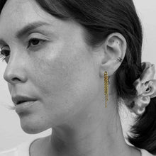 Load image into Gallery viewer, Cuban Long Back Chain Drop Earrings

