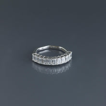 Load image into Gallery viewer, Emerald Cut Diamonds Half Eternity Hex Ring
