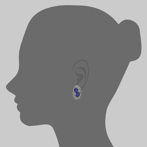 Tanzanite and Rose Cut White Sapphire Stud Earrings