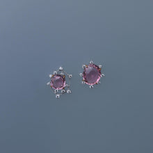 Load image into Gallery viewer, Mismatched Pink Tourmaline Satellite Swirl Earrings
