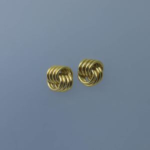 Gold Link Deco Doorknocker Earrings
