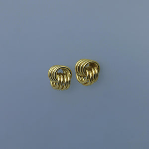 Gold Link Deco Doorknocker Earrings