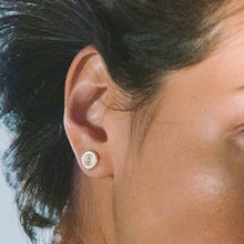 Load image into Gallery viewer, PS ILY Eternity Earrings in Mother of Pearl or Onyx Inlay