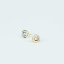 Load image into Gallery viewer, PS ILY Eternity Earrings in Mother of Pearl or Onyx Inlay
