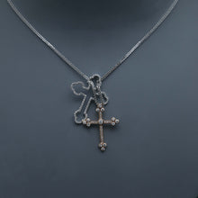 Load image into Gallery viewer, Two Tone Diamond Pave Puzzle Cross
