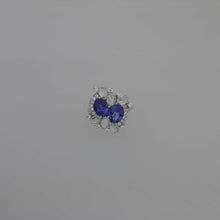 Load image into Gallery viewer, Tanzanite and Rose Cut White Sapphire Ring