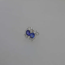 Load image into Gallery viewer, Tanzanite and Rose Cut White Sapphire Ring
