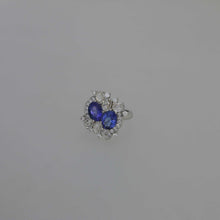 Load image into Gallery viewer, Tanzanite and Rose Cut White Sapphire Ring