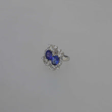 Load image into Gallery viewer, Tanzanite and Rose Cut White Sapphire Ring
