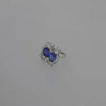 Load image into Gallery viewer, Tanzanite and Rose Cut White Sapphire Ring