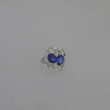 Load image into Gallery viewer, Tanzanite and Rose Cut White Sapphire Ring