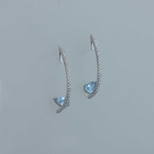 Load image into Gallery viewer, Calder Diamond Half Hoops with Pear Aquamarines
