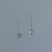 Load image into Gallery viewer, Calder Diamond Half Hoops with Pear Aquamarines
