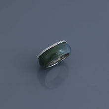 Load image into Gallery viewer, Bi-Color Green to White Jade Eternity Ring
