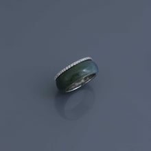 Load image into Gallery viewer, Bi-Color Green to White Jade Eternity Ring
