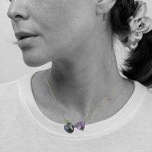 Load image into Gallery viewer, Tahitian Keshi and Trilliant Kunzite Zen Necklace
