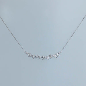 Baguette and Round Diamond Fragment Necklace