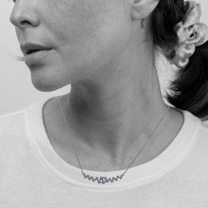 Round and Princess Cut Diamond Fragment Necklace