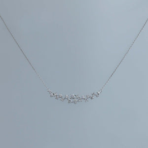 Round and Princess Cut Diamond Fragment Necklace