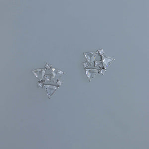 Trilliant Rose Cut Diamond Fragment Earrings