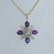 Load image into Gallery viewer, Maltese Inspired Cross Pendant with Natural White Zircon Center
