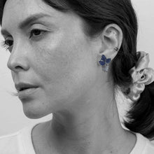 Load image into Gallery viewer, Blue Sapphire Potted Palm Earrings
