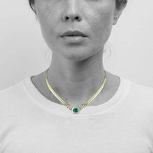Load image into Gallery viewer, Zambian Emerald and Mother of Pearl Hex Necklace
