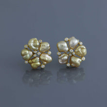 Load image into Gallery viewer, Champagne Keshi Flower Earrings V2
