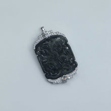 Load image into Gallery viewer, Black Jadeite Deco Brooch
