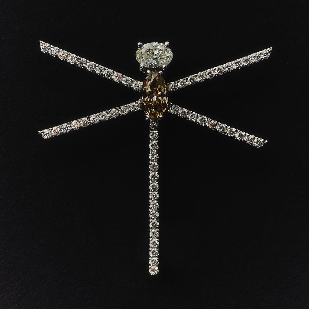 Diamond Dragonfly Brooch