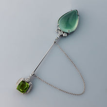 Load image into Gallery viewer, Phrenite and Peridot Lapel Pin
