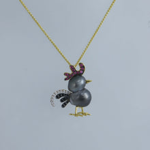 Load image into Gallery viewer, Tahitian Keshi Rooster Brooch Pendant

