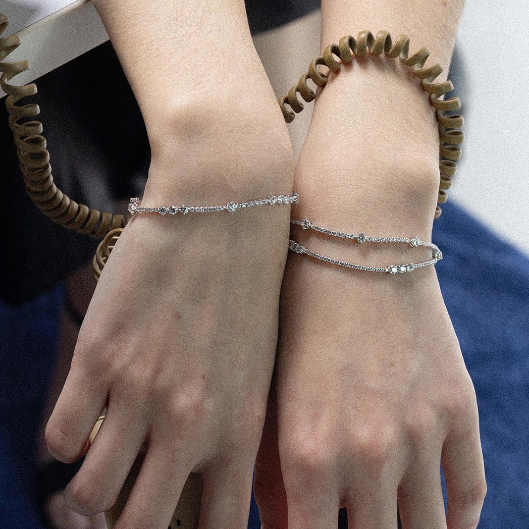 Diamond Ellipse 3-3 Tennis Bracelet