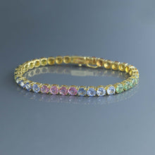 Load image into Gallery viewer, Ombre Rainbow Sapphire Tennis Bracelet
