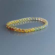 Load image into Gallery viewer, Ombre Rainbow Sapphire Tennis Bracelet
