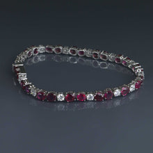 Load image into Gallery viewer, Burma Ruby and Diamond Tennis Bracelet
