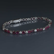 Load image into Gallery viewer, Burma Ruby and Diamond Tennis Bracelet
