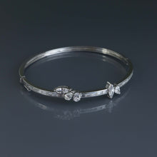 Load image into Gallery viewer, Channel Set Baguette Diamond Bangle with Offset Fancy Shaped Diamonds
