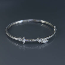 Load image into Gallery viewer, Channel Set Baguette Diamond Bangle with Offset Fancy Shaped Diamonds

