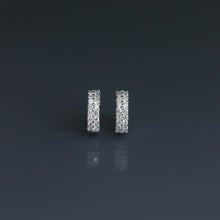 Load image into Gallery viewer, Double Line Diamond Hoops
