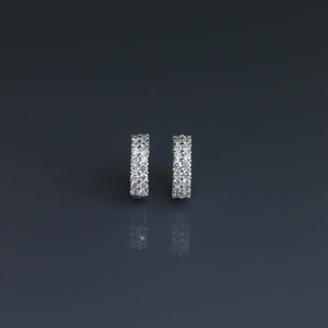 Double Line Diamond Hoops