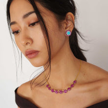 Load image into Gallery viewer, Arizona Turquoise and Burma Ruby Concentric Earrings

