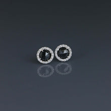 Load image into Gallery viewer, Zero Black and White Diamond Stud Earrings
