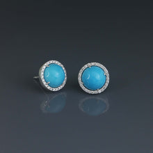 Load image into Gallery viewer, Zero Arizona Sleeping Beauty Turquoise Stud Earrings

