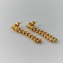 Load image into Gallery viewer, Diamond Bezel Rolo Chain Drop Earrings
