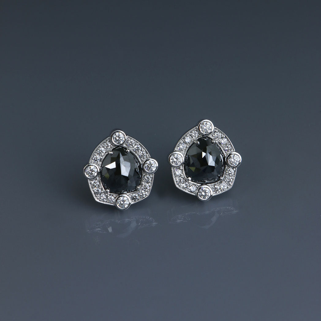 Black and White Diamond Earrings