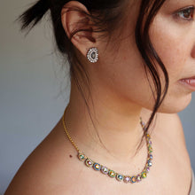 Load image into Gallery viewer, Rare Australian Black Opal Concentric Earrings
