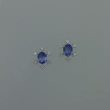 Load image into Gallery viewer, Ceylon Sapphire Star Earrings
