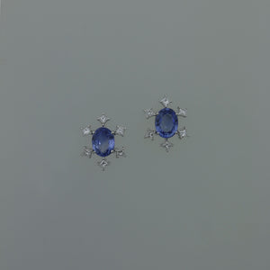 Ceylon Sapphire Star Earrings